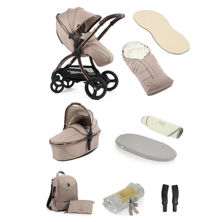 egg3® Stroller Special Edition Snuggle Bundle  -Houndstooth Almond