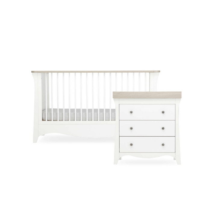 CuddleCo Clara 2-piece Nursery Furniture Set - White/Ash