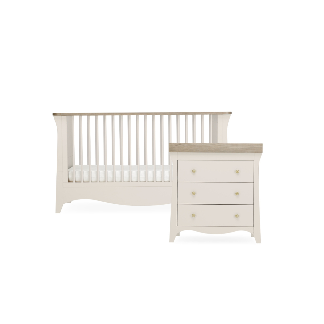 CuddleCo Clara 2-piece Nursery Furniture Set - White/Ash