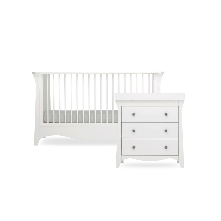 CuddleCo Clara 2-piece Nursery Furniture Set - White/Ash