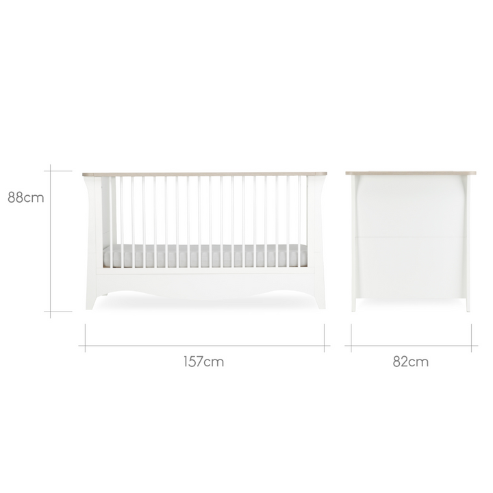 CuddleCo Clara 2-piece Nursery Furniture Set - White/Ash