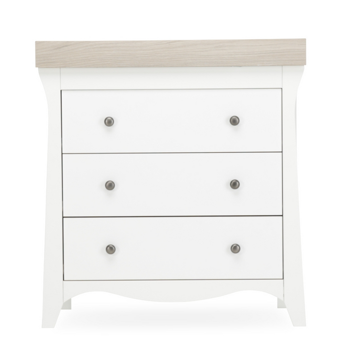 CuddleCo Clara 3-piece Nursery Furniture Set - White/Ash