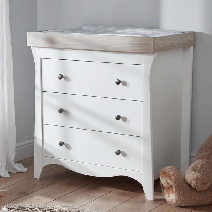 CuddleCo Clara 2-piece Nursery Furniture Set - White/Ash