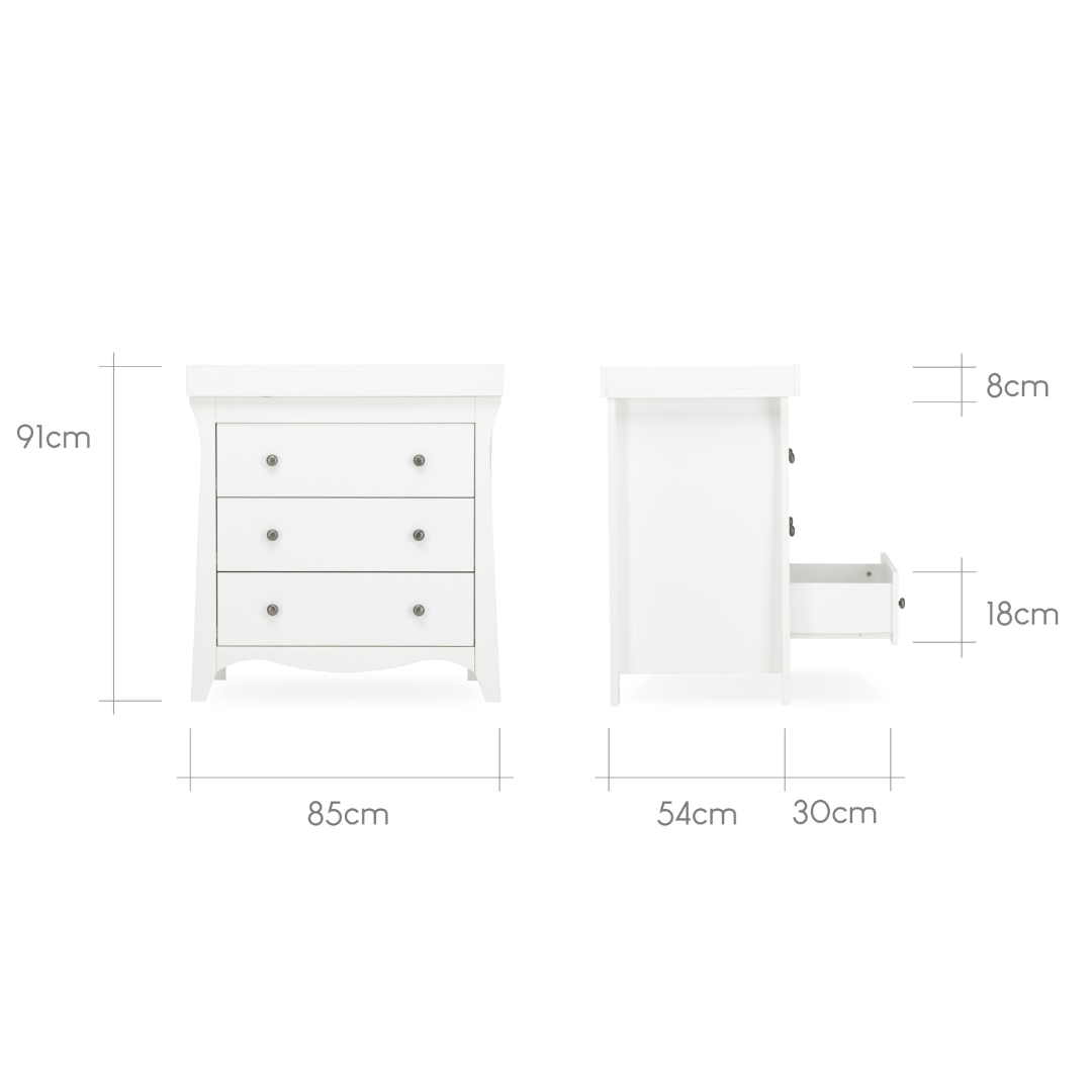 CuddleCo Clara 2-piece Nursery Furniture Set - White