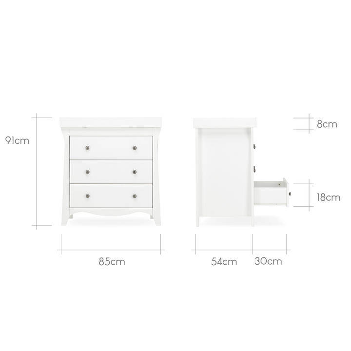 CuddleCo Clara 2-piece Nursery Furniture Set - White