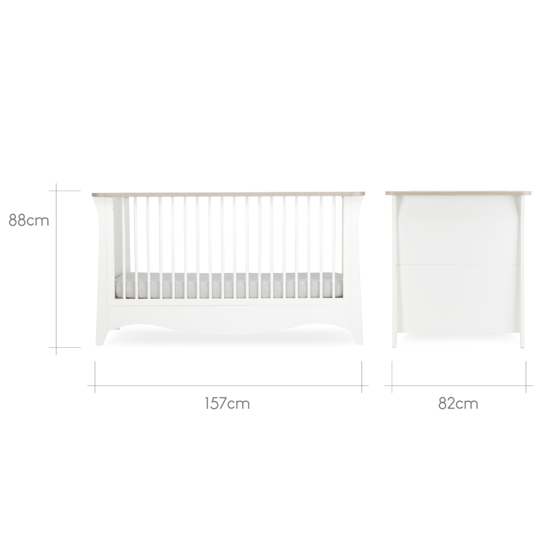 CuddleCo Clara 3-piece Nursery Furniture Set - White/Ash