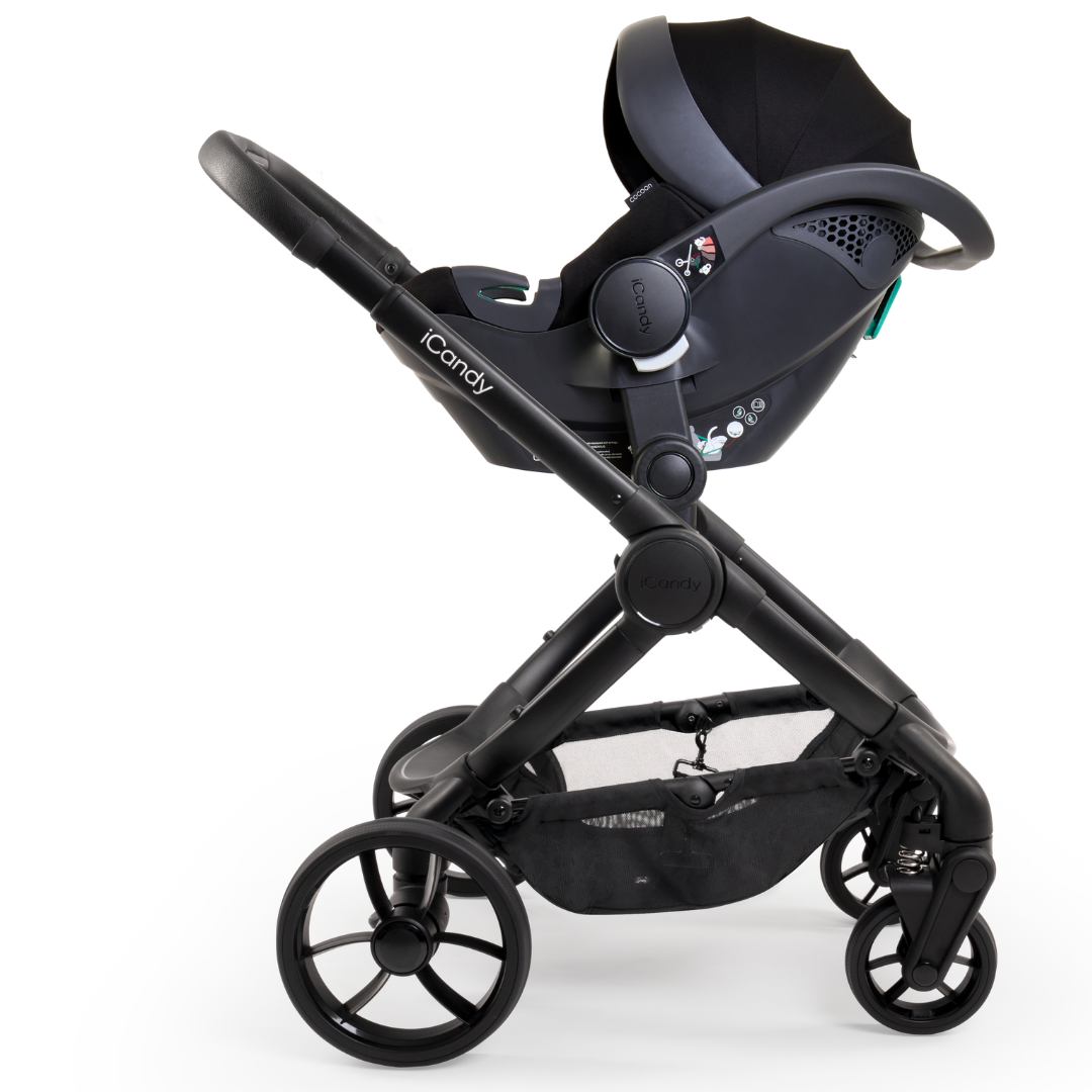 iCandy Peach 7 Pushchair and Carrycot - Complete Car Seat Bundle - Black Edition