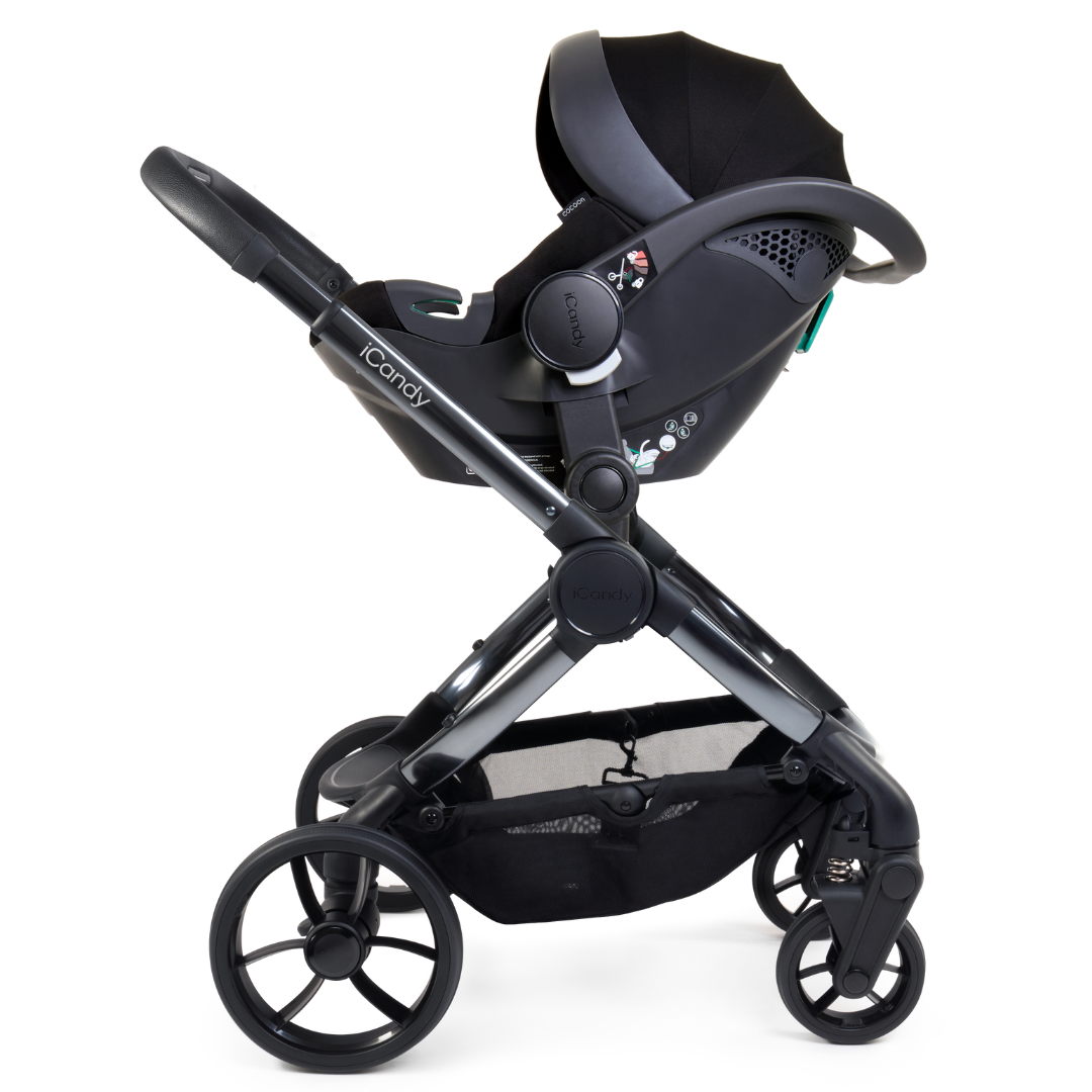 iCandy Peach 7 Pushchair and Carrycot - Complete Car Seat Bundle - Dark Grey