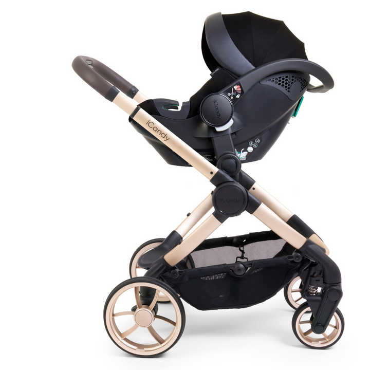 iCandy Peach 7 Pushchair and Carrycot - Complete Car Seat Bundle - Biscotti