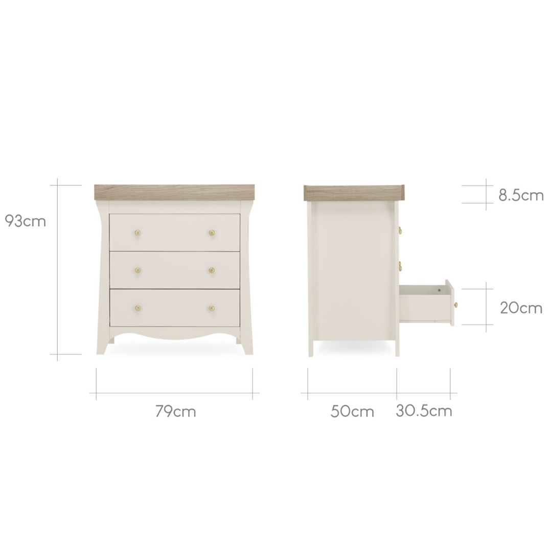 CuddleCo Clara 3-piece Nursery Furniture Set - Cashmere/Ash