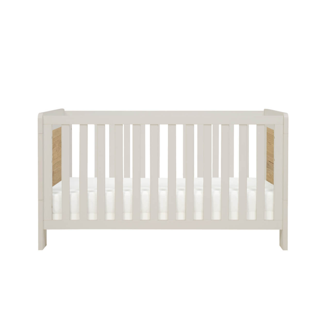 Tutti Bambini Alba Cot Bed - White Sand & Distressed Oak