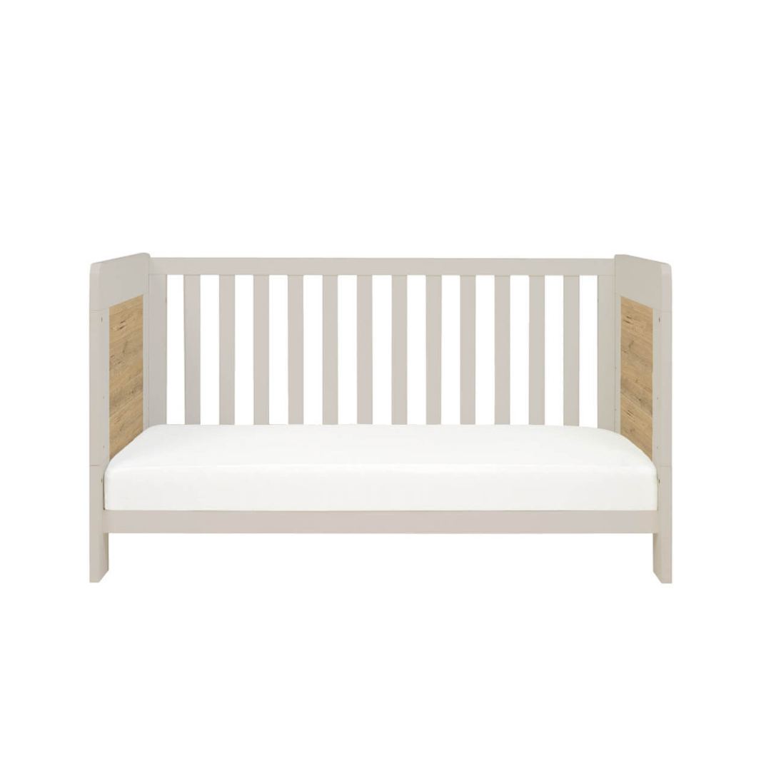 Tutti Bambini Alba Cot Bed - White Sand & Distressed Oak