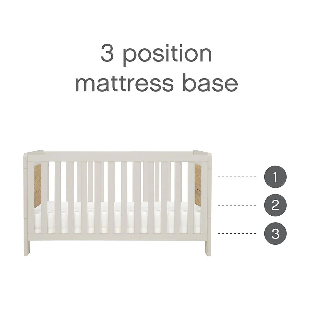 Tutti Bambini Alba Mini Cot Bed - White Sand & Distressed Oak