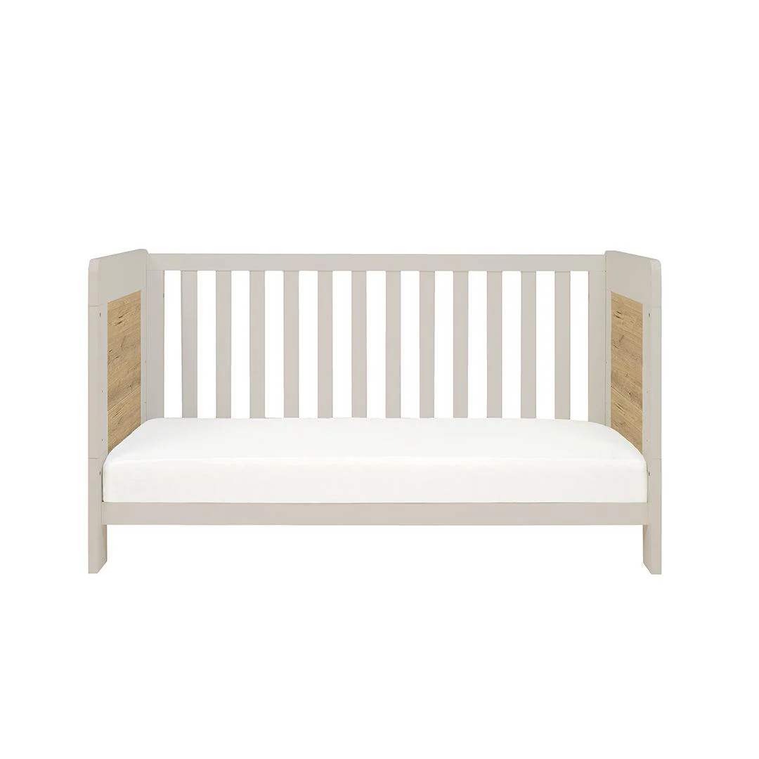 Tutti Bambini Alba Mini Cot Bed - White Sand & Distressed Oak