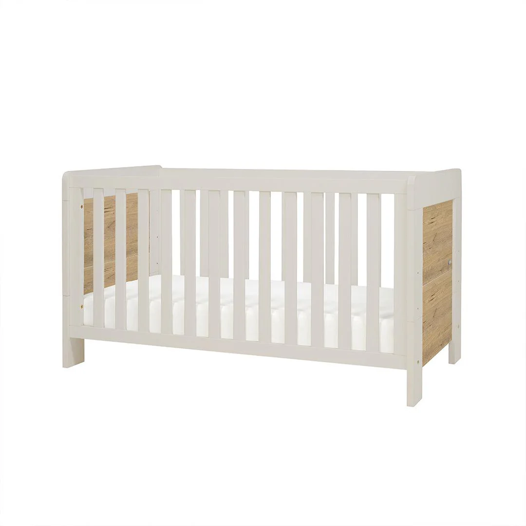 Tutti Bambini Alba Mini Cot Bed - White Sand & Distressed Oak