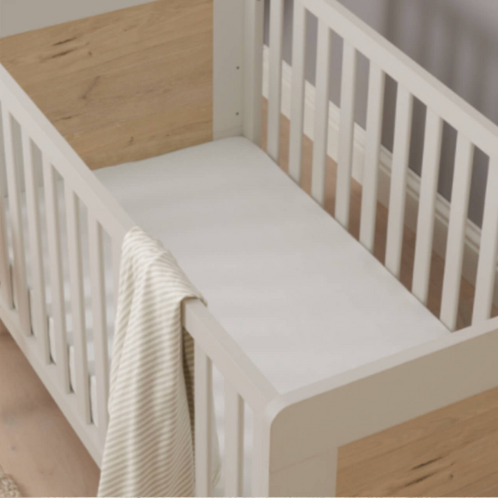 Tutti Bambini Alba Mini Cot Bed - White Sand & Distressed Oak