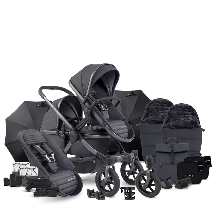 iCandy Peach 7 All-Terrain Complete Double Bundle - Storm