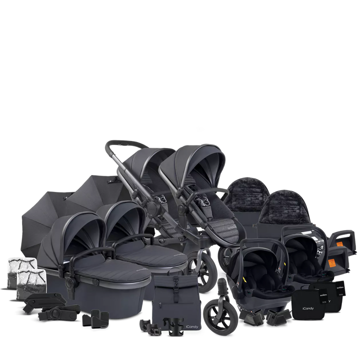 iCandy Peach 7 All-Terrain Twin Complete Car Seat Bundle - Storm