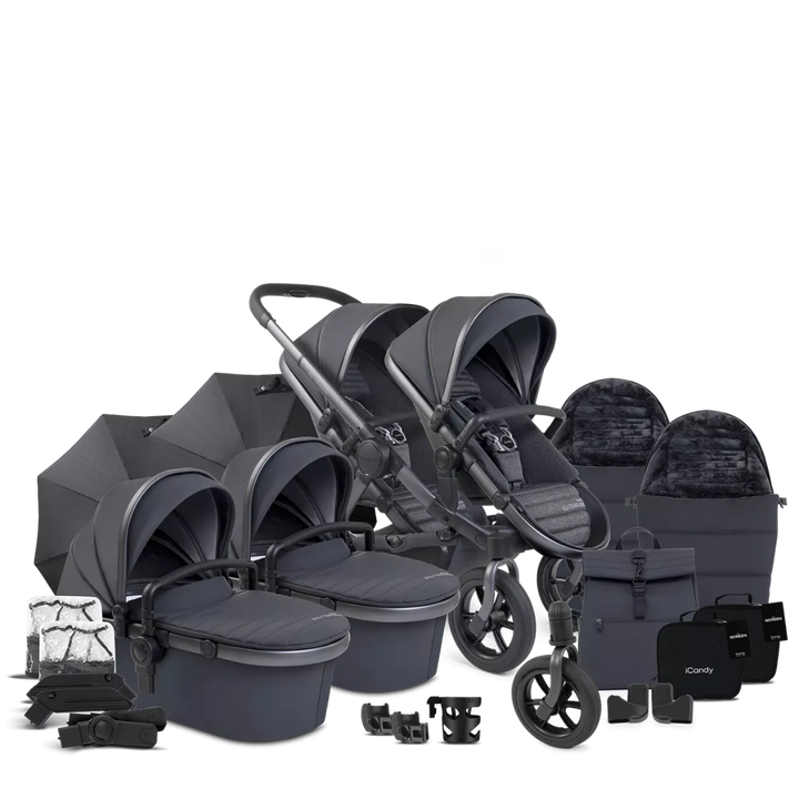 iCandy Peach 7 All-Terrain Twin Complete Bundle - Storm