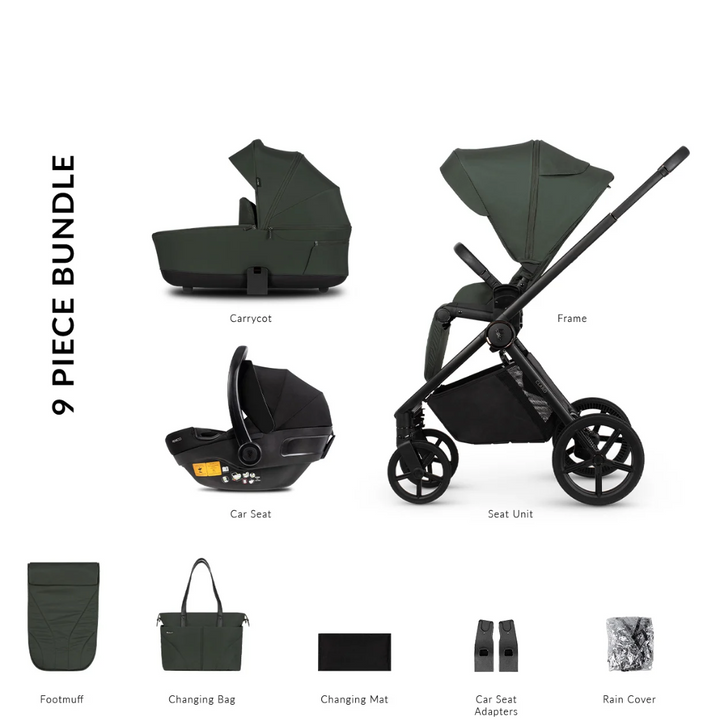 Venicci Claro 9 Piece Pushchair Bundle - Forest