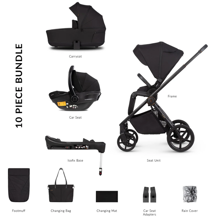 Venicci Claro 10 Piece Pushchair Bundle - Noir