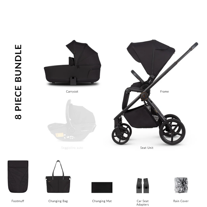 Venicci Claro 8 Piece Pushchair Bundle - Noir