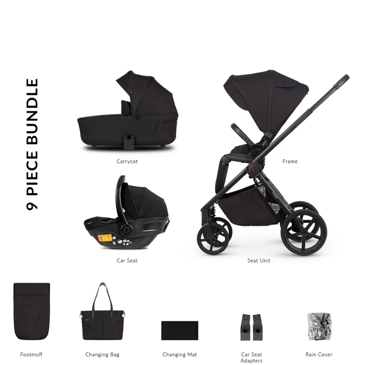 Venicci Claro 9 Piece Pushchair Bundle - Noir