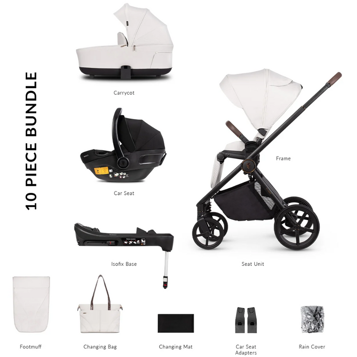 Venicci Claro 10 Piece Pushchair Bundle - Vanilla