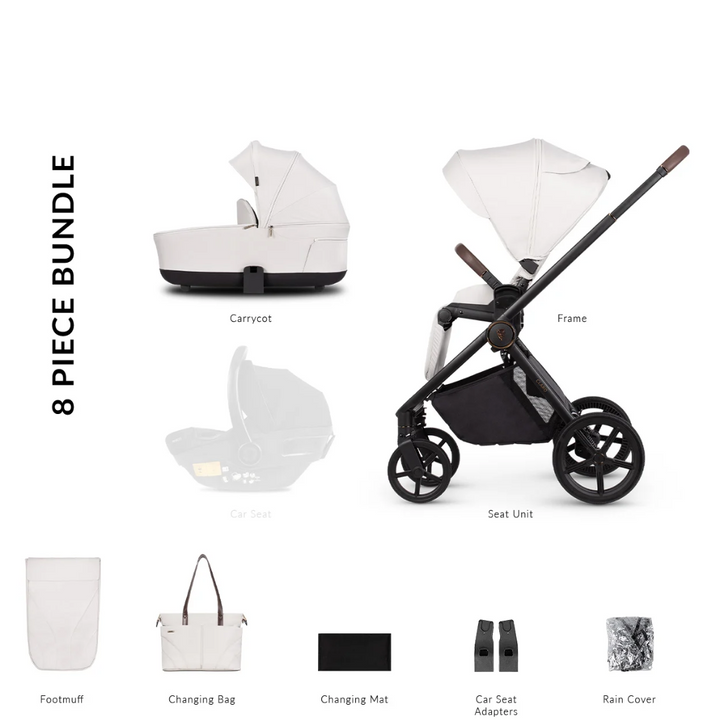 Venicci Claro 8 Piece Pushchair Bundle - Vanilla