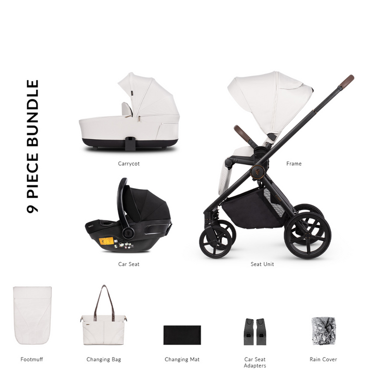 Venicci Claro 9 Piece Pushchair Bundle - Vanilla