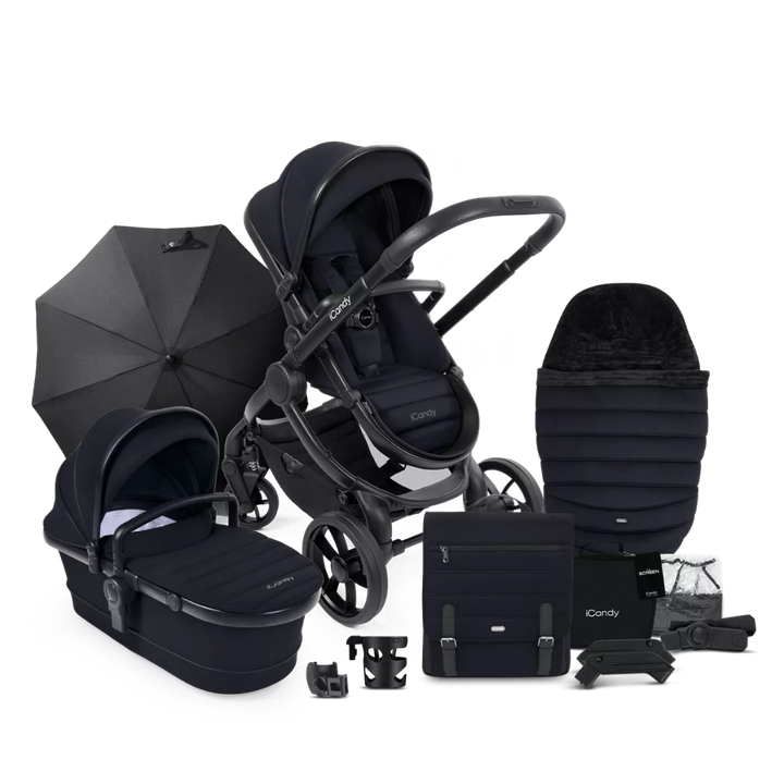 iCandy Peach 7 Pushchair and Carrycot - Complete Bundle - Black Edition