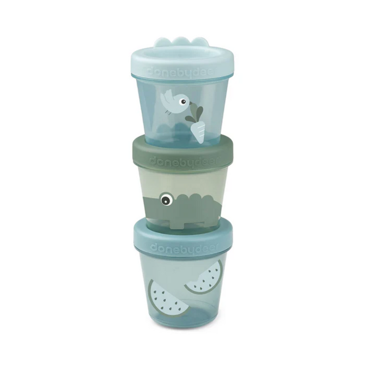 Done by Deer Baby Food Container 3-pack - Croco - Green