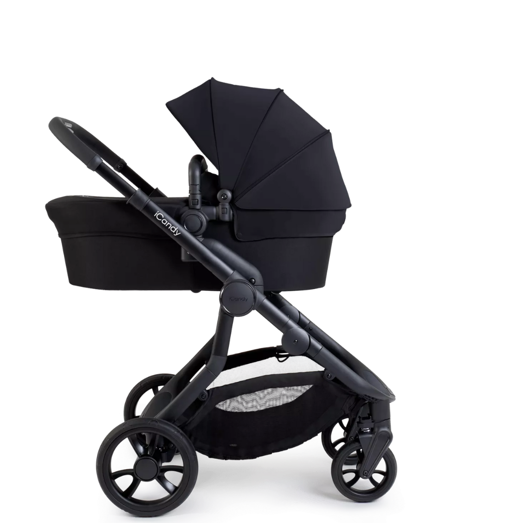 iCandy Orange 4 Travel System & Car Seat Bundle - Jet | Black Edition