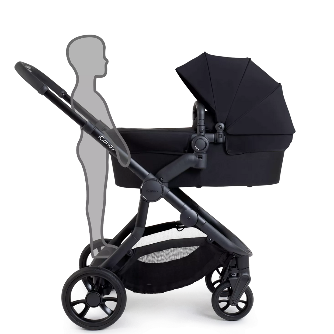 iCandy Orange 4 Travel System & Car Seat Bundle - Jet | Black Edition