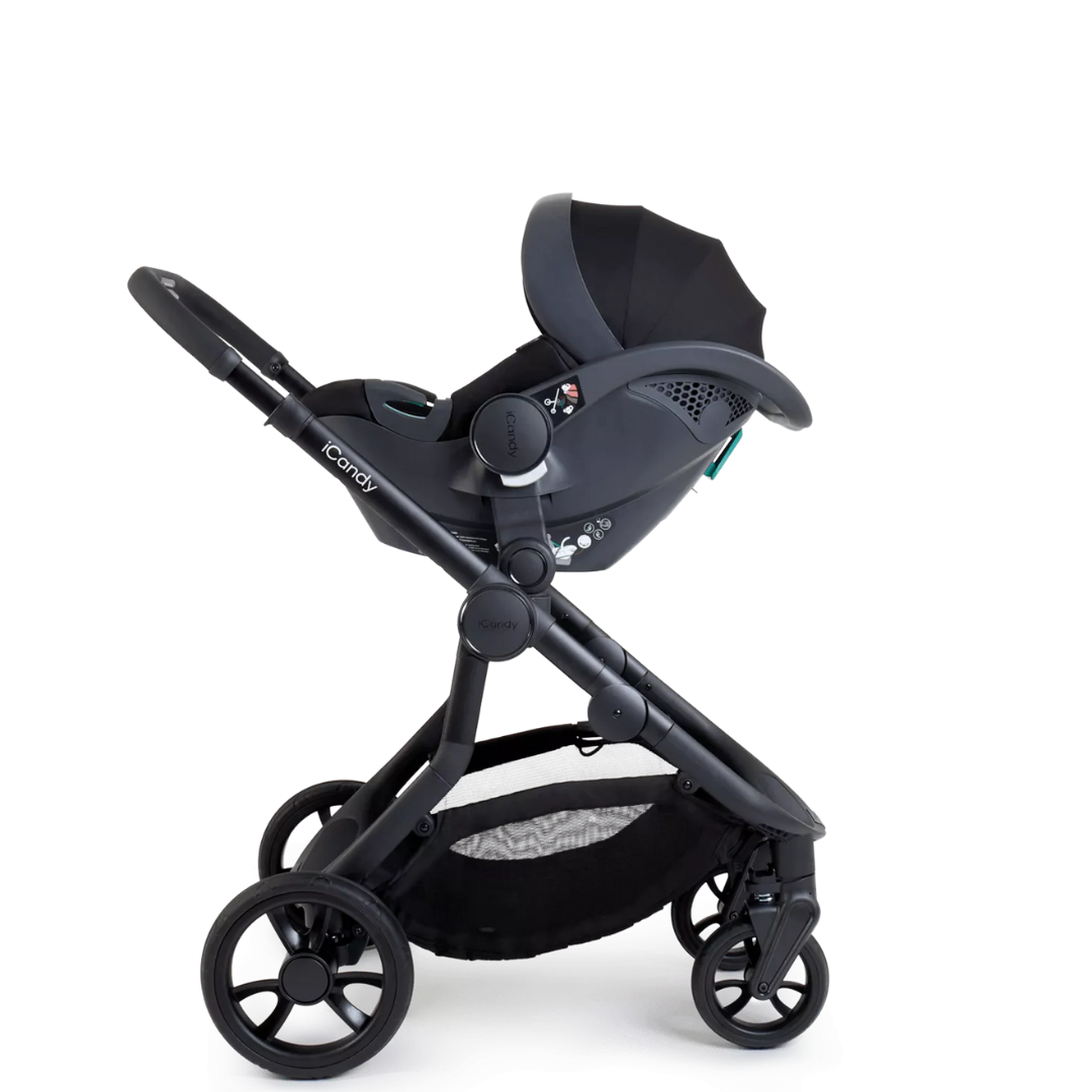 iCandy Orange 4 Travel System & Car Seat Bundle - Jet | Black Edition