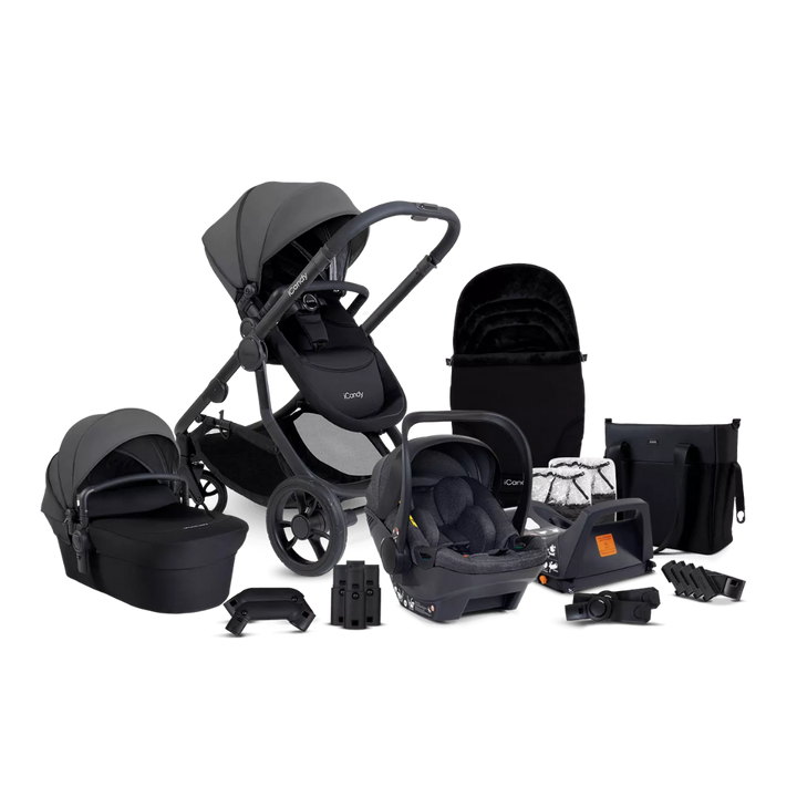 iCandy Orange 4 Travel System & Car Seat Bundle - Jet | Fossil