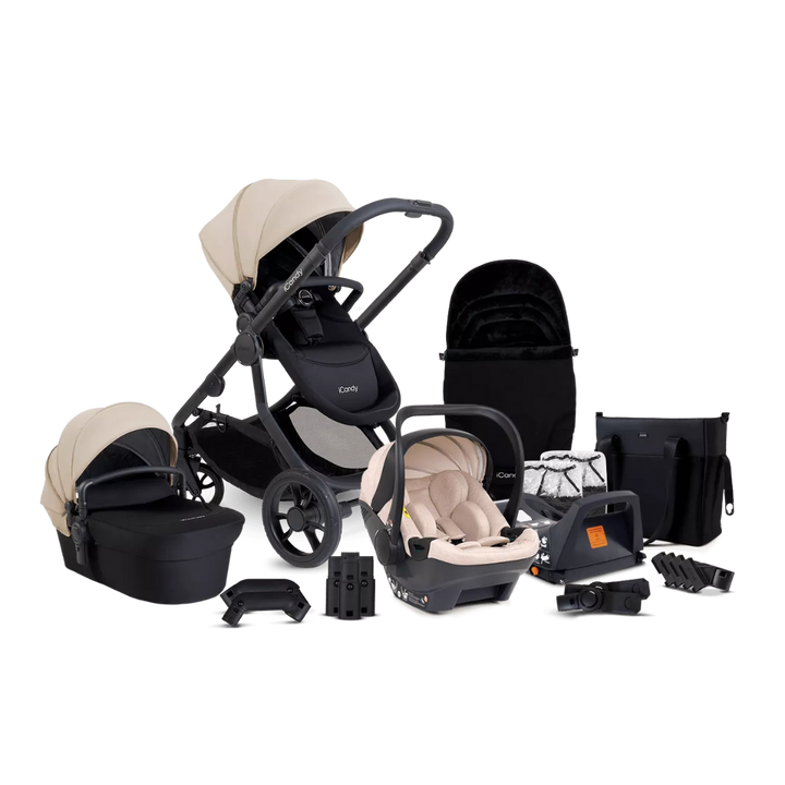 iCandy Orange 4 Travel System & Car Seat Bundle - Jet | Latte