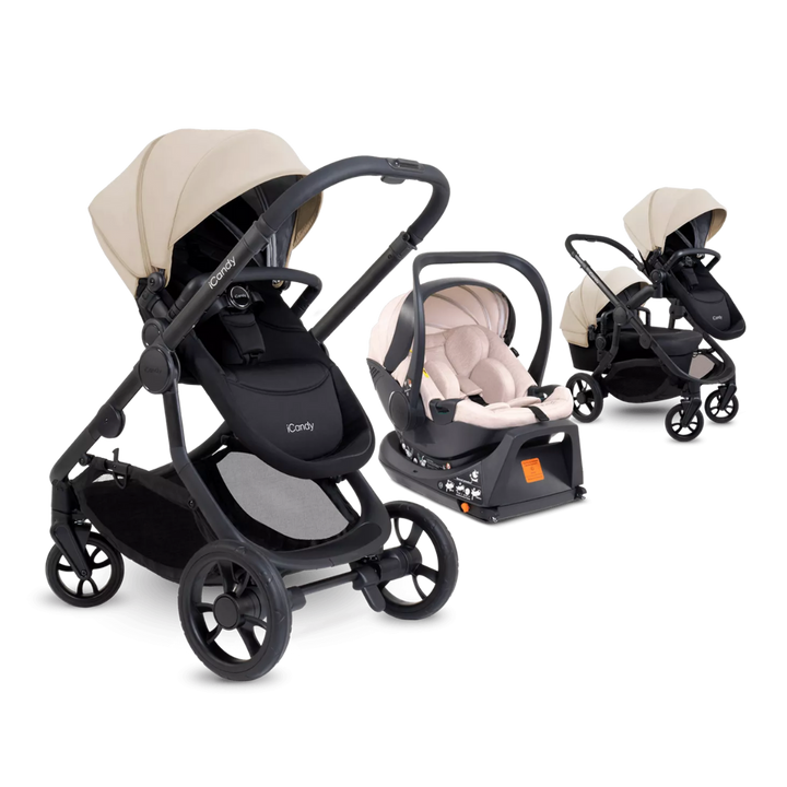 iCandy Orange 4 Travel System & Car Seat Bundle - Jet | Latte