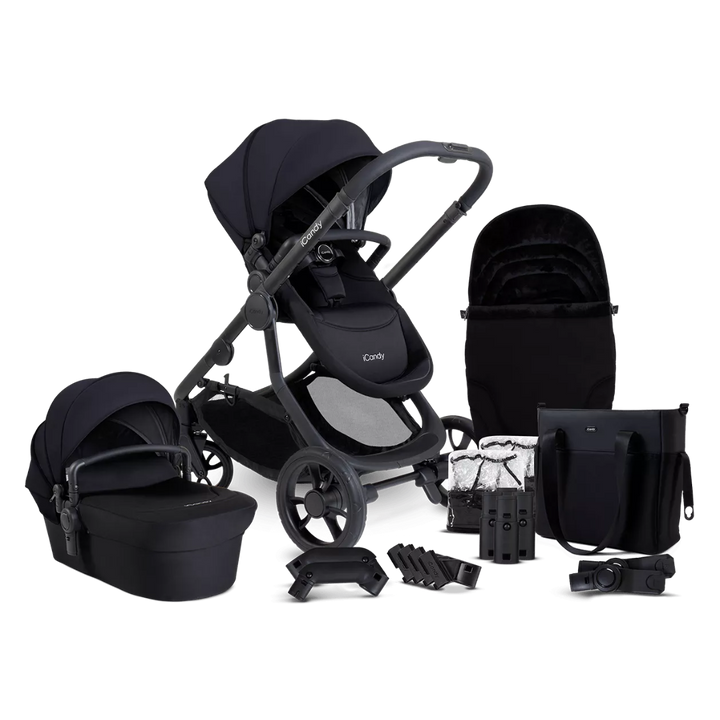 iCandy Orange Pushchair Bundle - Jet | Black Edition