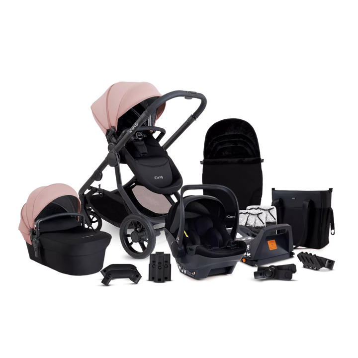 iCandy Orange 4 Travel System & Car Seat Bundle - Jet | Rose