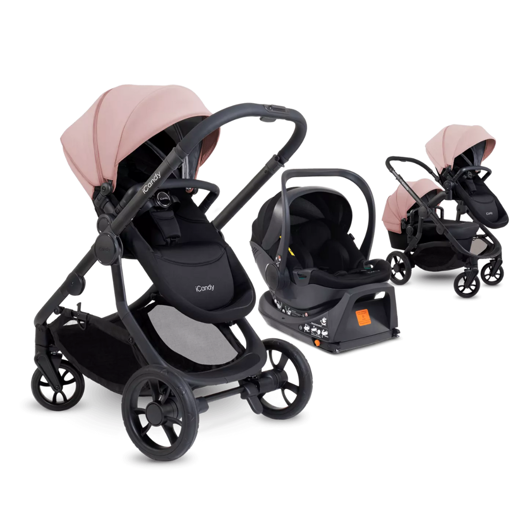 iCandy Orange 4 Travel System & Car Seat Bundle - Jet | Rose