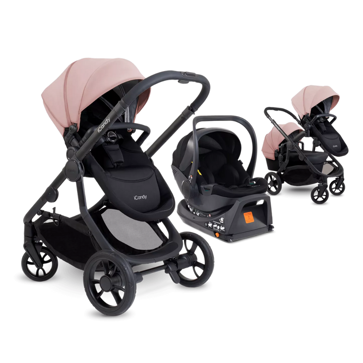 iCandy Orange 4 Travel System & Car Seat Bundle - Jet | Rose