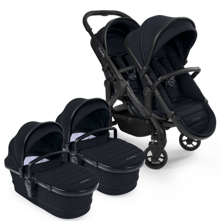 iCandy Peach 7 Twin Pushchair and Carrycot - Black Edition