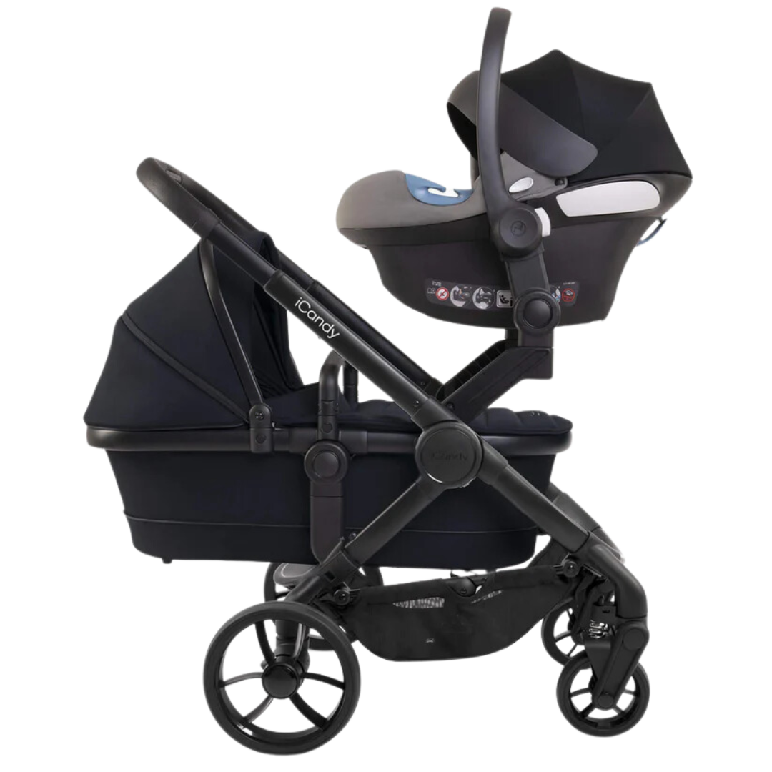 iCandy Peach 7 Twin Pushchair and Carrycot - Black Edition