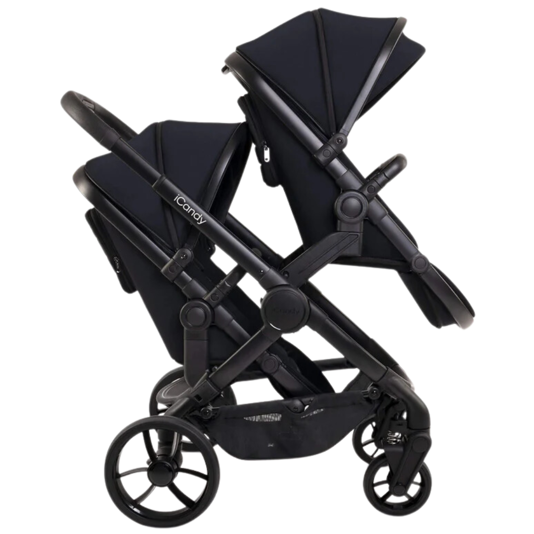 iCandy Peach 7 Double Pushchair and Carrycot - Black Edition