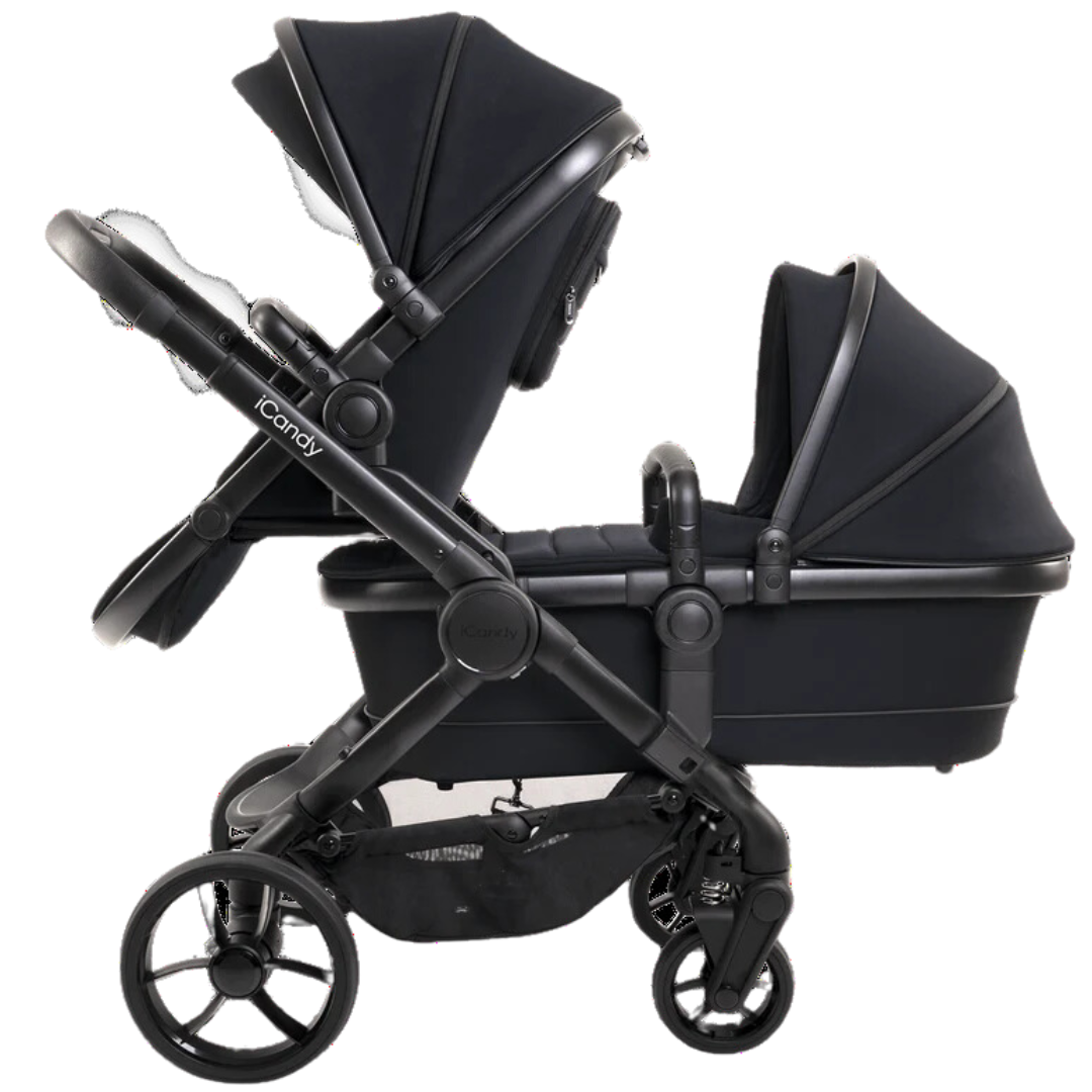 iCandy Peach 7 Double Pushchair and Carrycot - Black Edition