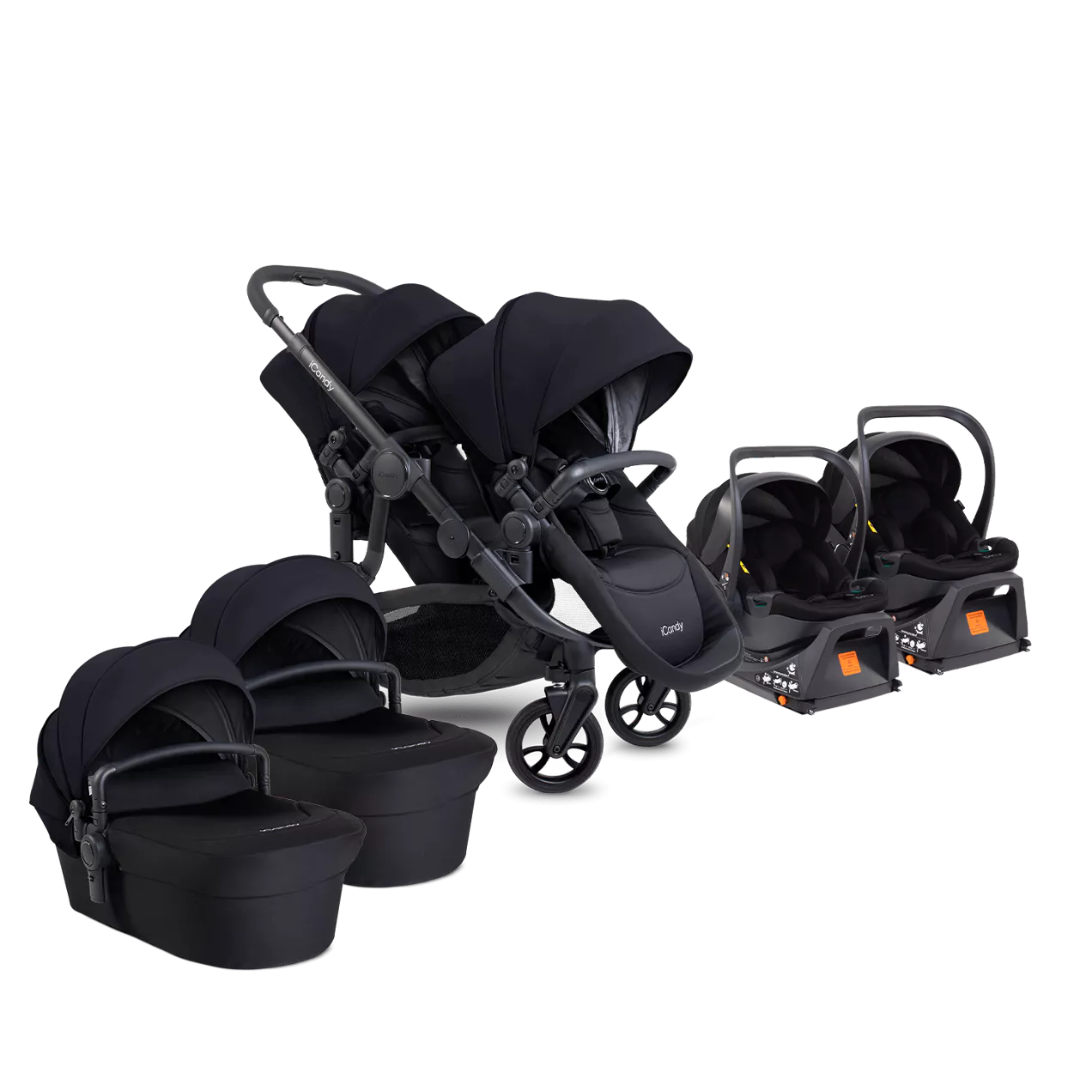 iCandy Orange 4 Travel System & Car Seat Bundle - Jet | Black Edition