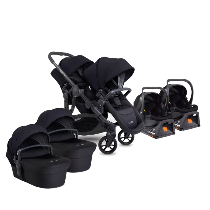 iCandy Orange 4 Travel System & Car Seat Bundle - Jet | Black Edition