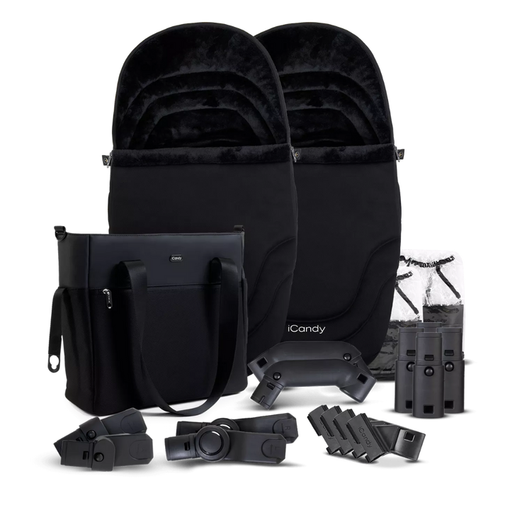 iCandy Orange 4 Travel System & Car Seat Bundle - Jet | Black Edition