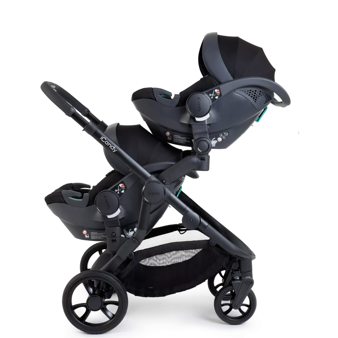 iCandy Orange 4 Travel System & Car Seat Bundle - Jet | Black Edition